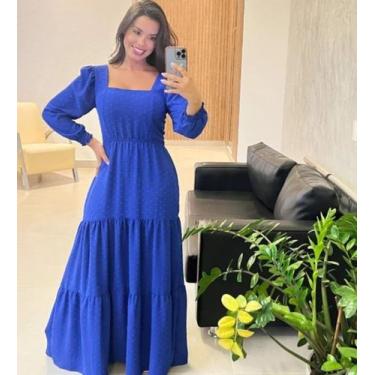 Imagem de Vestido Longo Manga Longa - RL MODAS , Azul, G