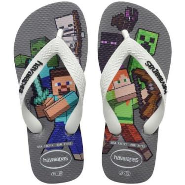 Imagem de Sand.hav.kids minecraft cinza aco/branco 31/2 - Havaianas, 31-32