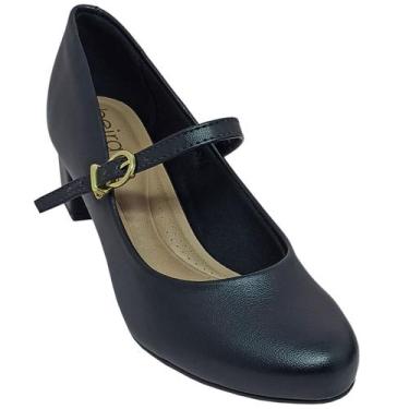 Imagem de Sapato Beira Rio Feminino Boneca Scarpin Salto Casual, Preto, 35, Femi
