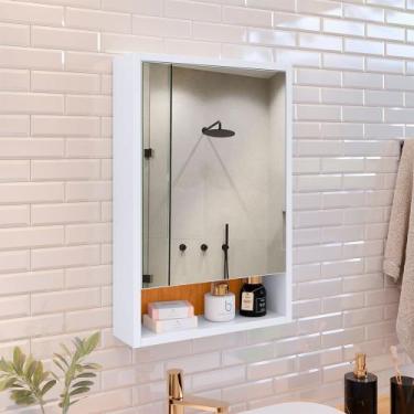 Imagem de Armário Banheiro Parede Espelheira Gaia 1 Porta - LOJA EMES MOVEIS, Br