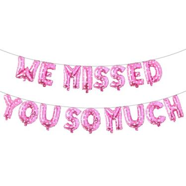 Imagem de Welcome Home Decorações We Missed You So Much Banner Balloons for Army Military Theme Deployment Return Home Welcome Back Family Party Decorações (WE MISSED YOU SO MUCH Pink Heart)