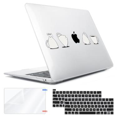 Imagem de HOHAIYOO Capa para MacBook Pro 13 polegadas 2022 2021 2020-2017 versão M2 M1 A2338 A2251 A2289 A2159 A1989 A1706 Touch bar, capa rígida de plástico e capa de teclado, protetor de tela e capa de webcam