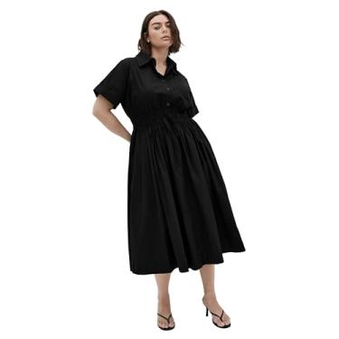 Imagem de City Chic Vestido feminino plus size - Camisa Lana, Preto, 48