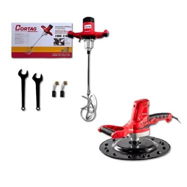 Imagem de Combo Desempenadeira Elétrica Cortag Dec-700 e Misturador Hm-140 para Massa e Argamassa - 220v