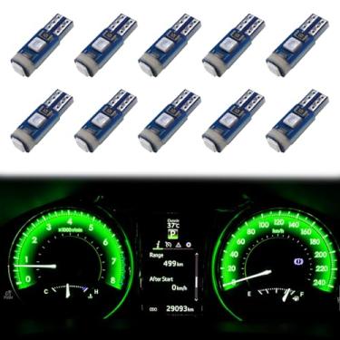 Imagem de ecocstm 12 Lâmpadas Led T5, 74 73 37 2721, Lâmpada Para Painel De Instrumentos, Volt Bright, Canbus, Sem Erros, 3030 Smd, Reposição Automotivas (Verde)