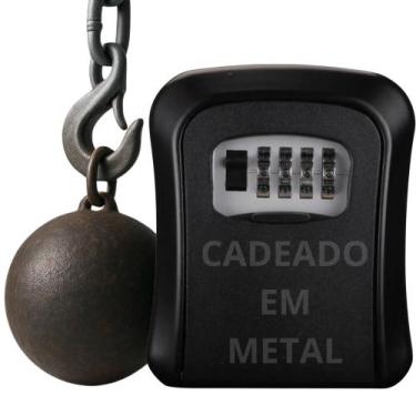 Imagem de Mini Cofre Parede Guarda Chaves Senha Airbnb Todo Em Metal - Genérica,