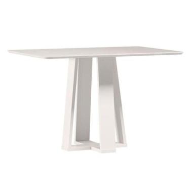 Imagem de Mesa De Jantar Rubi 120x80 Cm Com Vidro Off White  New Ceval - NEW CEV