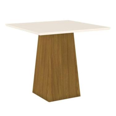 Imagem de Mesa De Jantar Dora 90 Cm Tampo Reto Nature Off White  Henn - MÓVEIS H