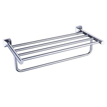 Imagem de Suporte de parede para lenços de papel, em aço inoxidável cromado, com suporte para toalhas, suporte para papel higiênico, gancho para roupão com sabonete e produtos de limpeza (toalheiro)