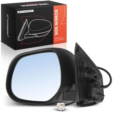 Imagem de A-Premium Espelho retrovisor traseiro externo dobrável preto elétrico do lado do motorista - compatível com Mitsubishi Outlander 2007 2008 2009