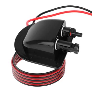 Imagem de Glândula de entrada de cabo duplo solar, conector de caixa de junção à prova d'água com cabo solar 10AWG de 3 m para trailer, barco, trailer, van, edifício, garagem, galpão, painéis de telhado