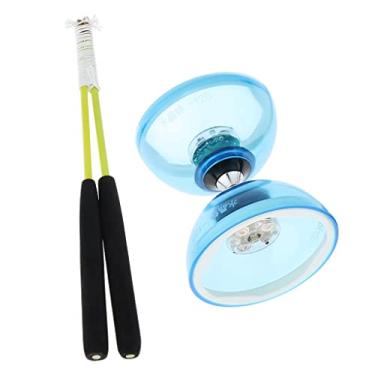 Imagem de Generic Diabolo de 12 Cm com Terminação Dupla e Rolamento Triplo, Azul