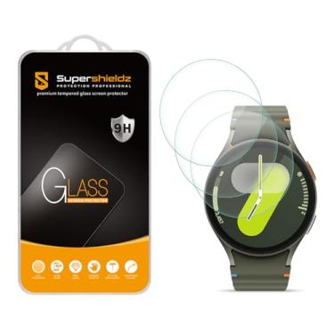 Imagem de Projetado pela Supershieldz para Samsung Galaxy Watch 7, 6, 5, 4 (44 mm), protetor de tela de vidro temperado, antiarranhões, sem bolhas (Pacote com 3)