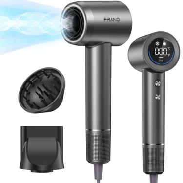 Imagem de FRANO Secador De Cabelo Com Difusor - Profissional Alta Velocidade 150.000 Rpm, Iônico Negativo 200 Milhões, Tela Hd E Baixo Ruído, Presente Viagem Para Mulheres