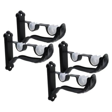 Imagem de HEVSTIL 4 peças de suporte de varão de cortina duplo resistente, preto, retrô, design vintage, adequado para design de varão de cortinas de 2,5 cm