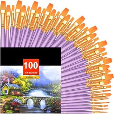 Imagem de Conjunto de pincéis de tinta, pincéis de ponta redonda, pincéis de nylon para modelagem, arte, acrílico, aquarela, pintura a óleo e guache, pintura rupestre, arte de unhas faciais, detalhes em