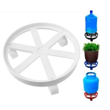 Imagem de Suporte para botijão de Gás / vaso de planta com rodinha resistente - 