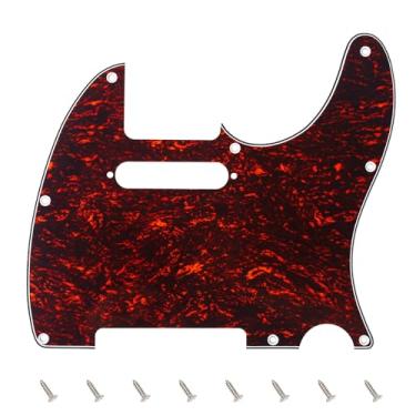 Imagem de Banworks 4 Ply Tele Pickguard 8 furos para guitarra elétrica Pickguard placa para USA/Mexican Fender Modern Style Standard Tele Telecaster JT/HB-03 Red Tortoiseshell