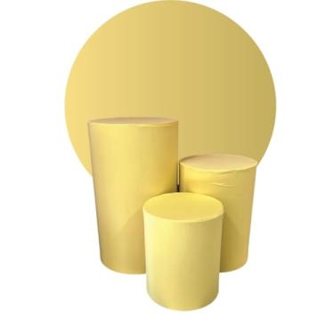 Imagem de kit Capa Trio de Cilindro + Painel 1,50m Decoração Festa - multicolorido Organização de Decoração para Festas(AMARELO BEBE)
