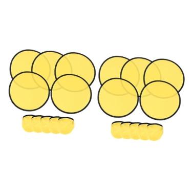 Imagem de YIJU 10 peças de ventiladores dobráveis, disco voador clássico de verão para decoração de festa e viagem, publicidade, Amarelo