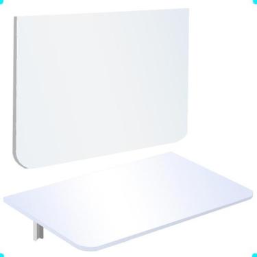 Imagem de Mesa Dobrável borda arredondada p/ Notebook Home Office branca - Origi