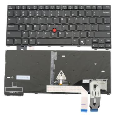 Imagem de BestParts Substituição de teclado de laptop retroiluminado para Lenovo Thinkpad T14 Gen 5 L14 Gen 5 P14s Gen 5 Gen 5 Moldura cinza com TrackPoint US Layout 5N21M38598 5N21M38372