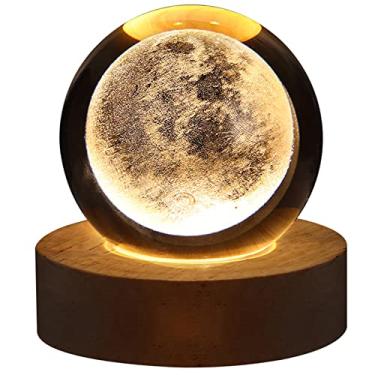 Imagem de TOPINCN Luz de Bola de Cristal 3D, Orb de Madeira Brilhante, Iluminadores de Bola Brilhante, Luz Noturna de Cristal Gravado Com Galáxias Design para Adultos Decoração de Quarto (#4)