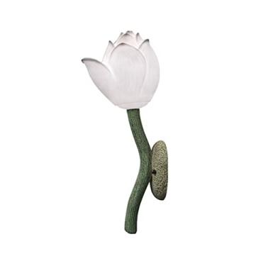 Imagem de ZzleoyuUUs-12 Linda luminária de parede em forma de lótus decoração zen clássica lâmpada de parede quarto lâmpada de cabeceira iluminação interna para corredor, corredor (branco)