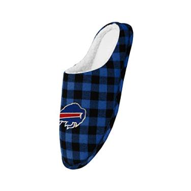 Imagem de Chinelo Buffalo Bills Sherpa forrado Buffalo Check Memory Foam - Masculino Médio