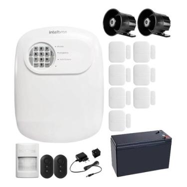 Imagem de Kit Alarme Sem Fio Intelbras ANM 24 NET com 8 Sensores, 2 Sirenes e Pe