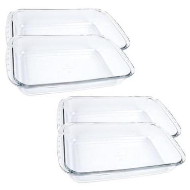 Imagem de Kit 4 Assadeira Retangular 3,7L Funda Lasanheira Marinex - Nadir Figue