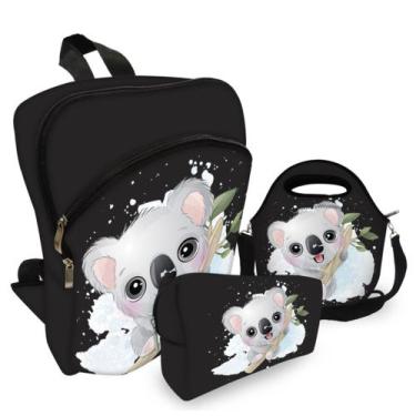 Imagem de Kit Escolar com Mochila + Bolsa Lancheira + Nécessaire Estojo Plus - C