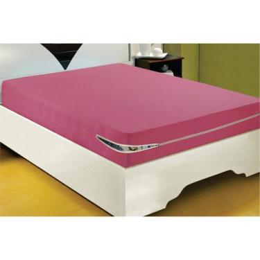 Imagem de Capa De Colchão Malha Gel Casal Padrão - Enxovais Realeza, Rosa