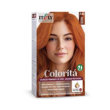 Imagem de Tinta de Cabelo Coloritá Itely Louro Médio Cobre Dourado 7.43