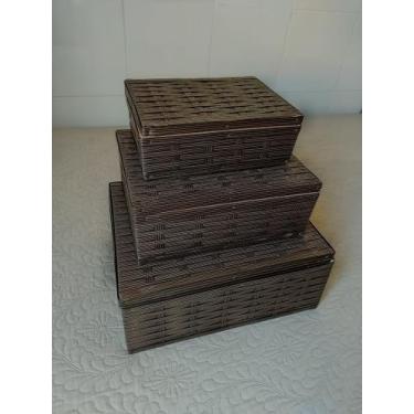 Imagem de Caixa organizadora decorativa 3 unidades - NA - Decoração Rústica