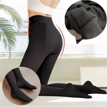 Imagem de Meia Calça Feminina De Lã Aveludada Forrada Super Quente - Fenix, Pret