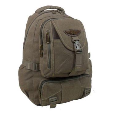 Imagem de Mochila Lona Forrada Bolso Estojo Escolar Masculi Femi 9701 - Keuven, 