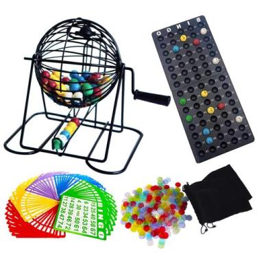 Imagem de Conjunto de jogos de bingo Yuanhe Deluxe com gaiola de metal, 75 bolas