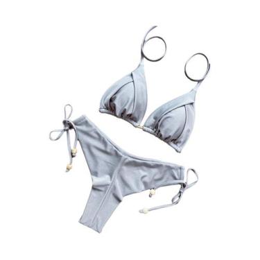 Imagem de Conjunto De Biquíni Sexy Feminino Com Alças E Efeito Push Up, Moda Bra