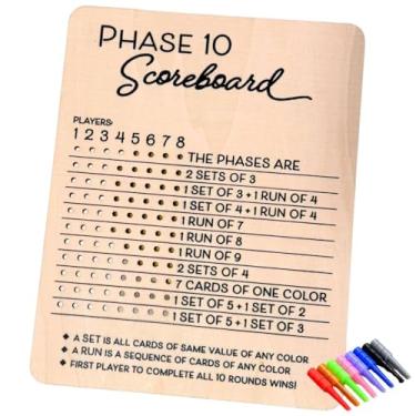 Imagem de Giasy_Fortune Phase 10 Score Board, 2025 New Wooden Phase 10 Scoreboard with 8 Colored Pegs, Phase Ten Score and Round Tracker Fun Board Card Games for Party Family Adults