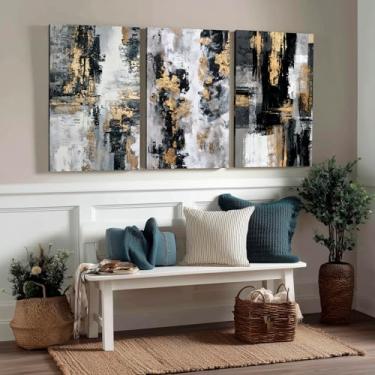 Imagem de Kit 3 Quadros Decorativos Canvas, Arte Para Quarto, Sala, Corredor, 50x70cm, Abstrato