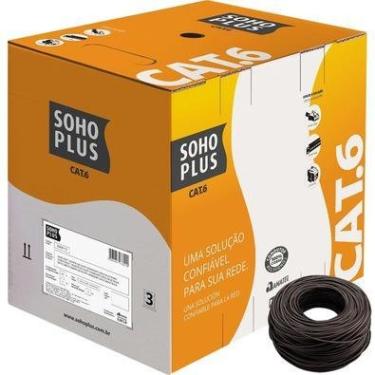 Imagem de Caixa De Cabo De Rede Cat6 Sohoplus Furukawa 100% Cobre Utp,preto