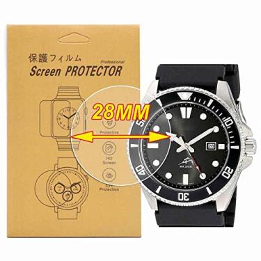 Imagem de [3 peças] Película protetora de tela HD para relógio redondo universal Casio G Shock, antiarranhões, impressões digitais, sem bolhas (28 mm)