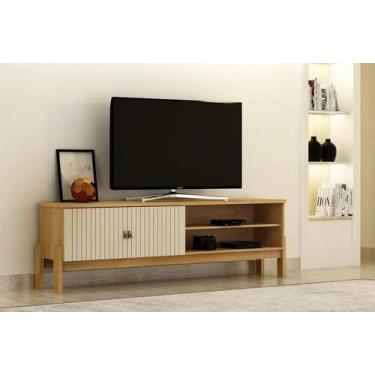 Imagem de Rack Valdemoveis Ouro Preto Cinamomo/Off White, Cinamomo/Off-White