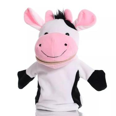 Imagem de Vaca Fantoche Pelúcia De Mão Teatro Infantil Animais 25cm