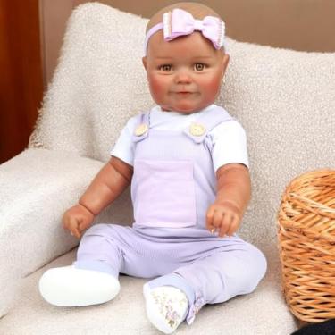 Imagem de Boenca Bebê Reborn Negra Cabelo Pintado Realista Mundo Kids