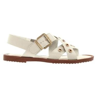 Imagem de Sandália Rasteirinha Moleca 5555.203 Napa Turim - Branco Off-Feminino