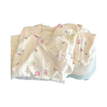 Imagem de Conjunto De Pijamas Femininos Com Estampa De Cerejas Moda Coreana Outo