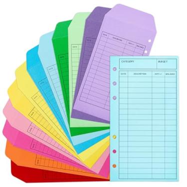 Imagem de 36 envelopes de dinheiro para orçamento, 12 envelopes coloridos para economizar dinheiro, para cartões de presente, ingressos, cheques, economias de dinheiro