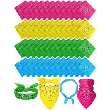 Imagem de Tipo de unidade de bandana: 48 peças, Paisley, unissex, 54x54cm, polié